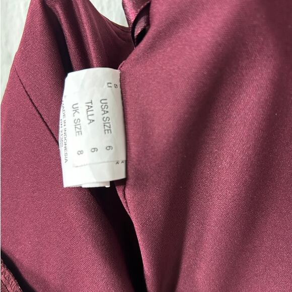 Morilee 21761 Silky Satin Slit Bridesmaid Dress Maxi Burgandy - Picture 9 of 9